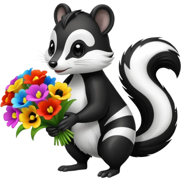 Skunk blowing glads emoji