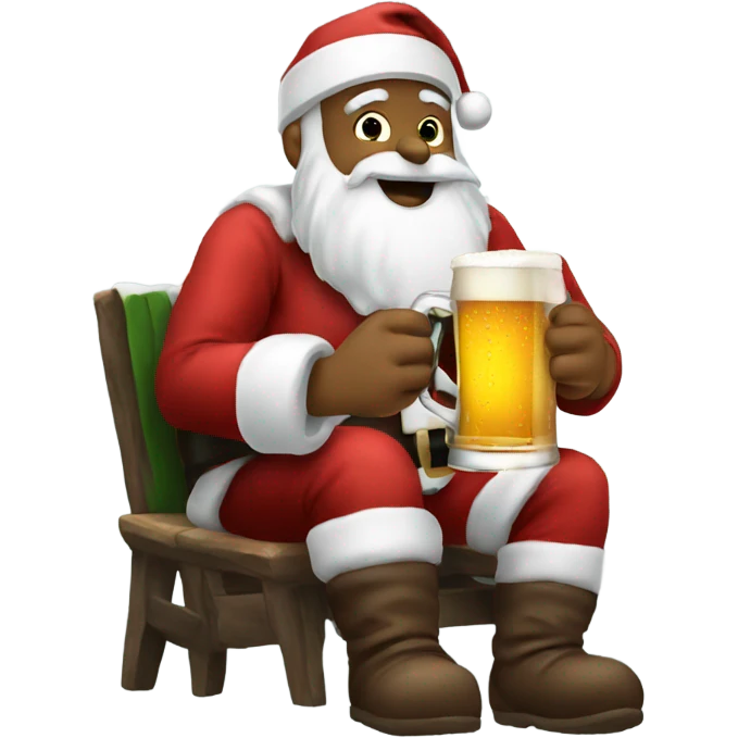Santa drinking beer emoji