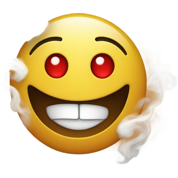 Smiley emoji smoked too much weed emoji