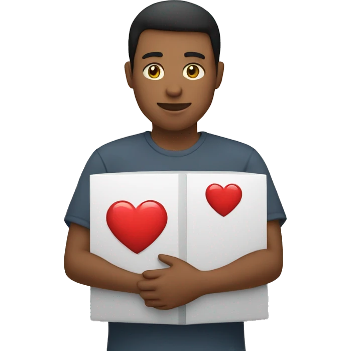 person holding heart emoji