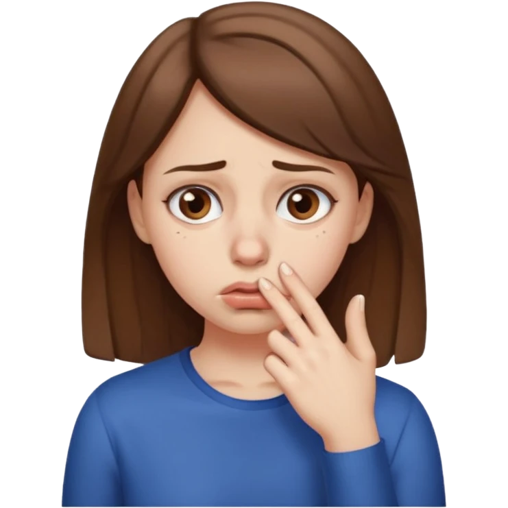 girl holding her nose because bad smell emoji