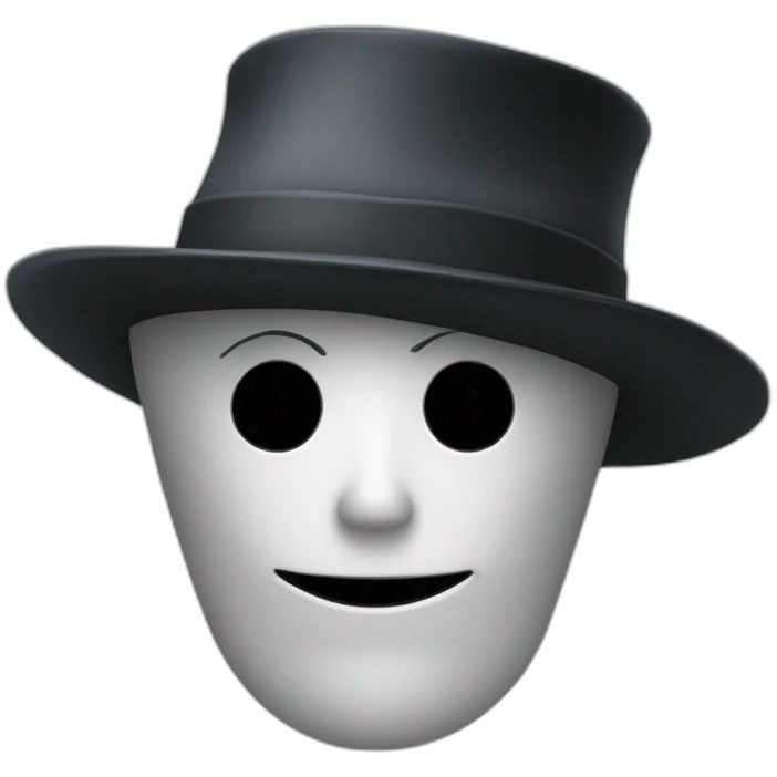 Fantome avec un chapeau haut de forme emoji