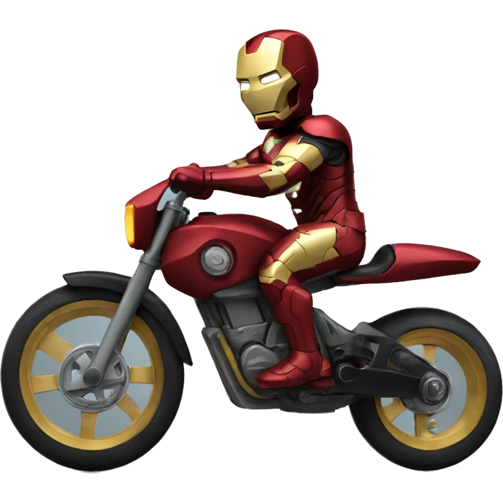 Ironman riding batman bike emoji