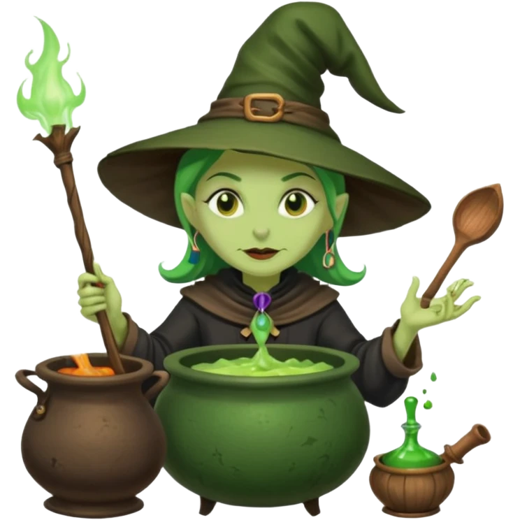 green witch cooking potion emoji