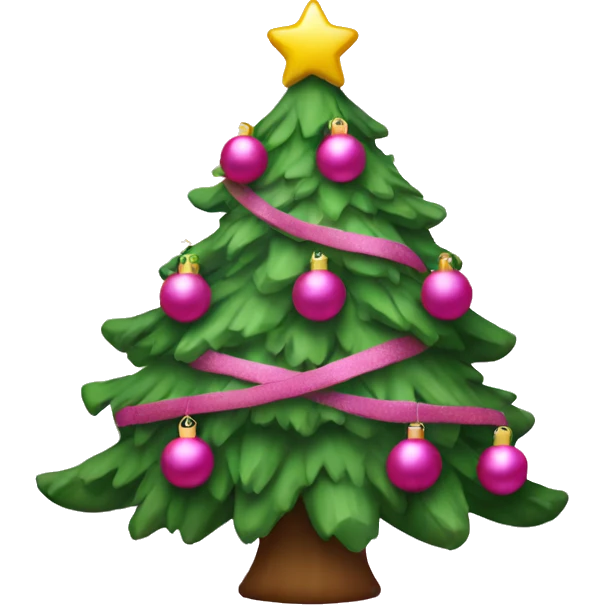 Christmas tree with pink decorations emoji