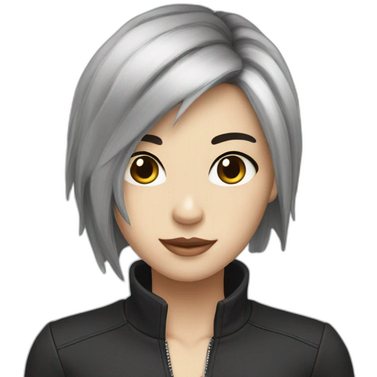 Sunruixi black hair white skin emoji