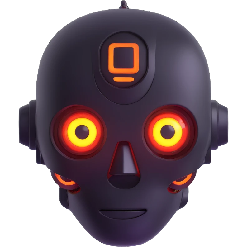 robot head with glowing eyes emoji