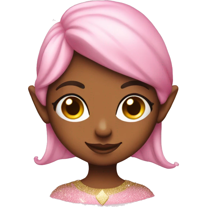 Pink glitter girl elf emoji