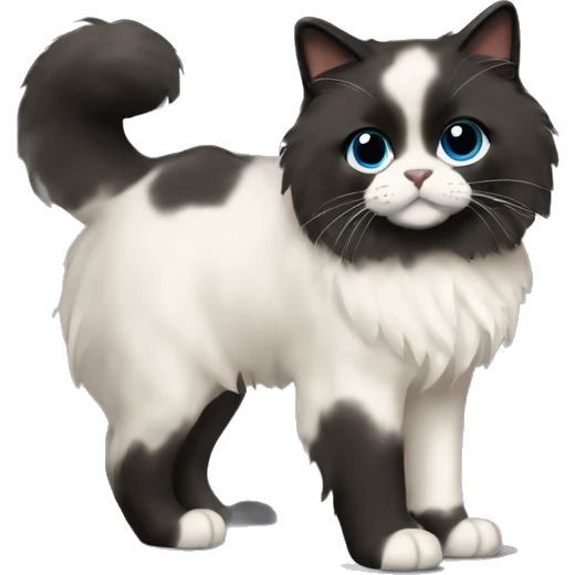 Ragdoll with full dark face, black fur feet and tail, Standing posture emoji