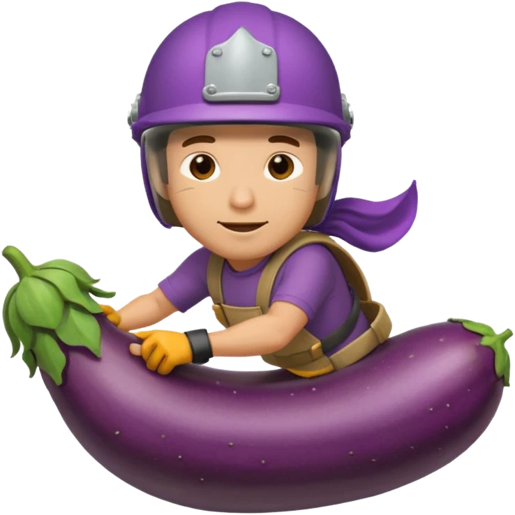 Guy riding eggplant emoji