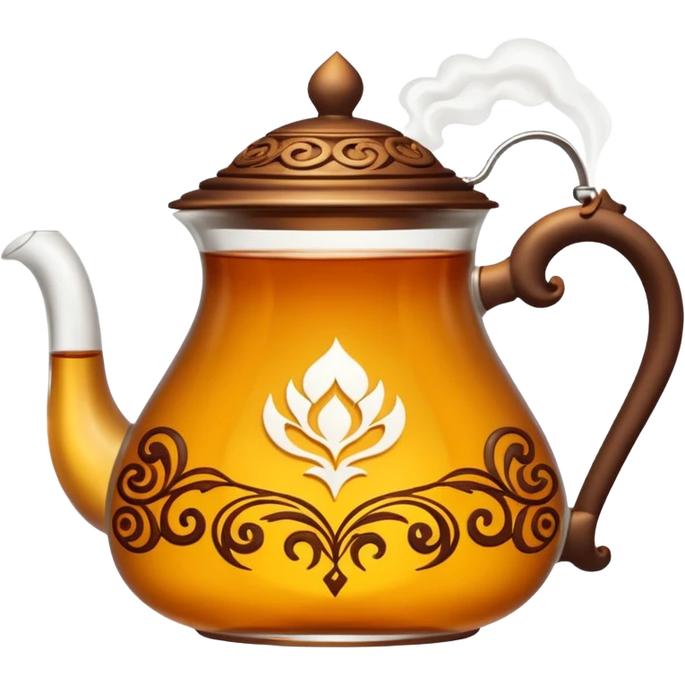 kazakh tea in a kese with stylized national Kazakh motifs emoji