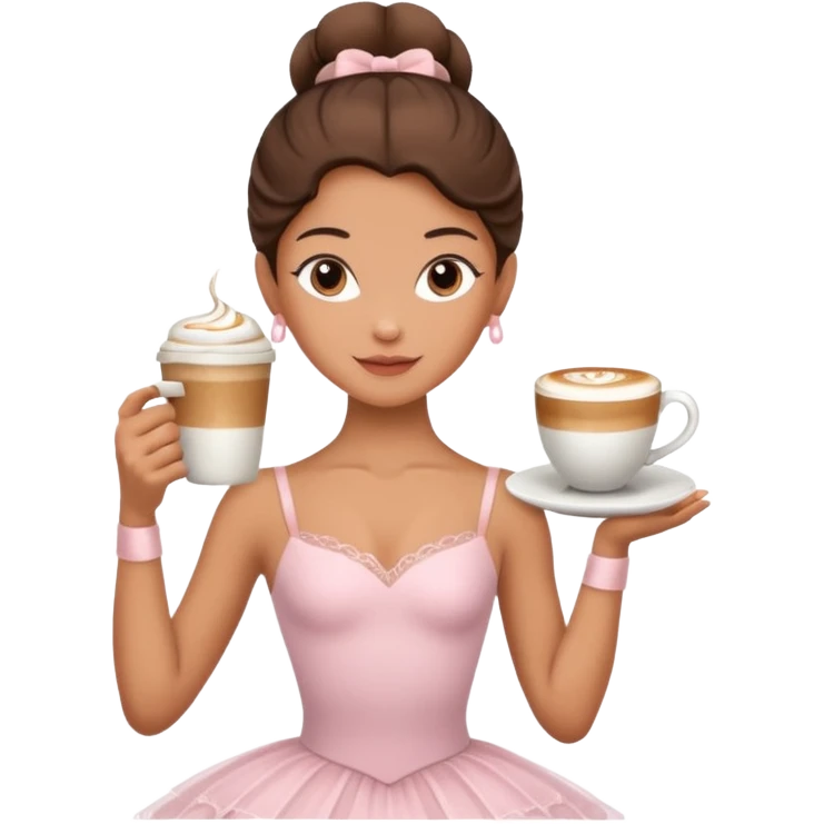 A ballerina with a veas of a capuchino  emoji