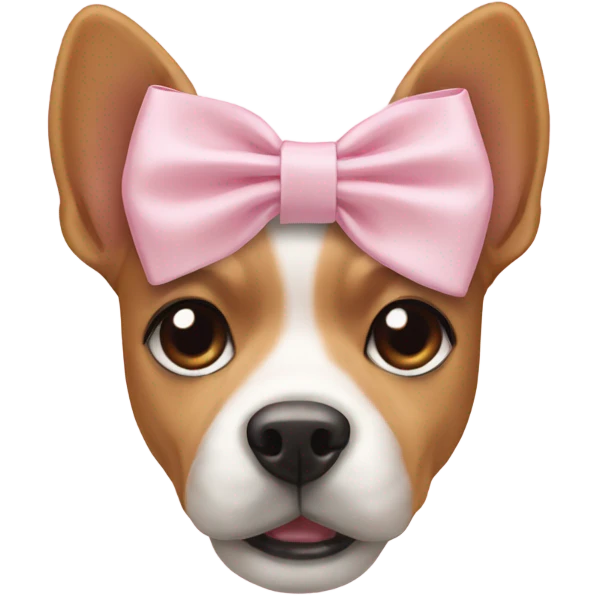 Light pink bow on dog emoji