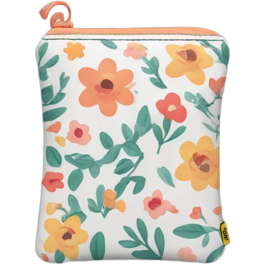 Pocket sized zip bag with flower emoji