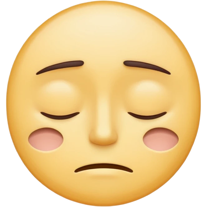 minimal flat emoji of a fatigued face,
half-closed eyes,
slightly uneven eyelids,
low-energy expression,
cool pastel muted tones,
modern mental health app style,
transparent background,
vector illustration emoji
