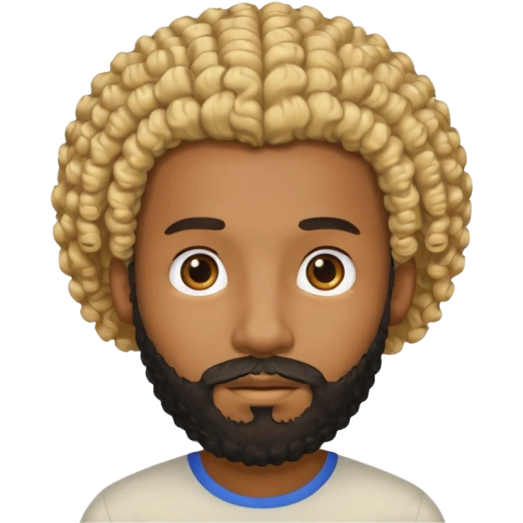 Black man with black beard and curly blond hair emoji