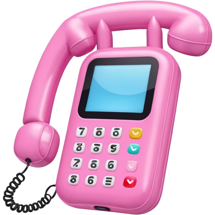 KAWAII pink INFLATABLE phone SCULPTURE  emoji