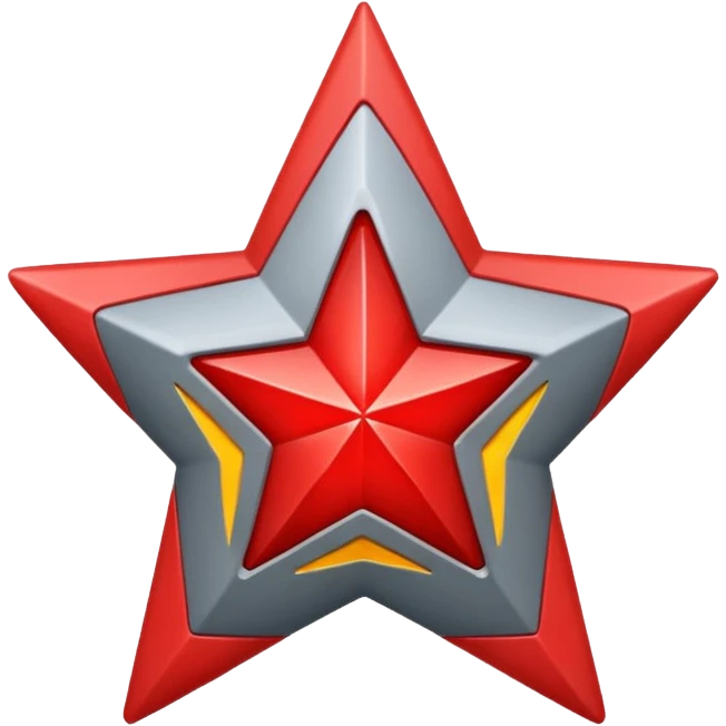 Grey star with red star on inside emoji