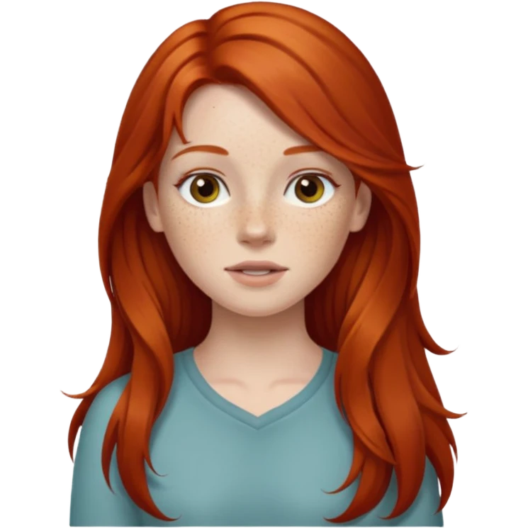 Branca, ruiva , cabelo comprido emoji