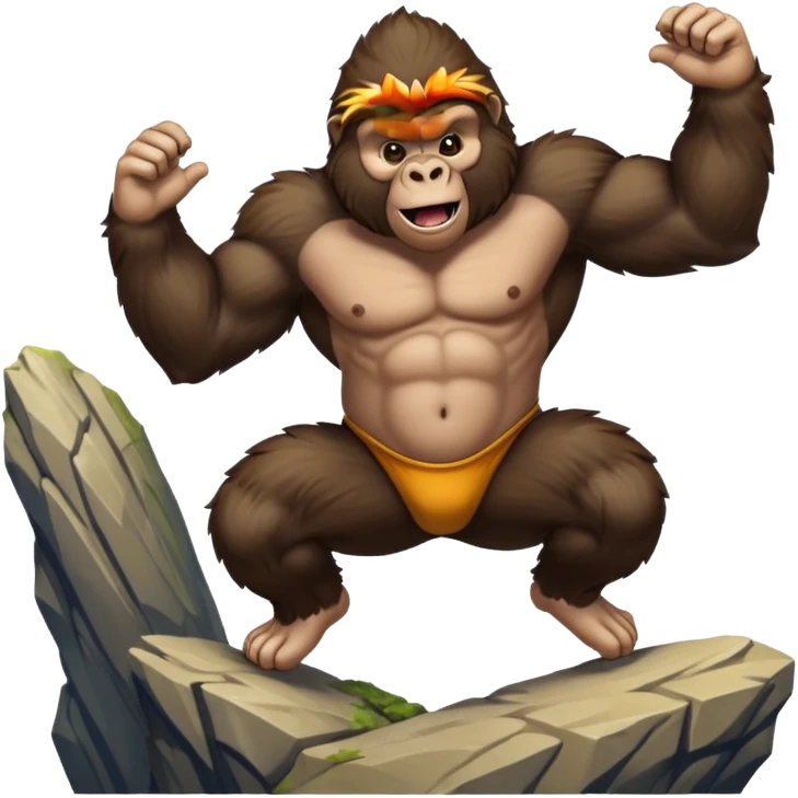 gorilla jumping off a cliff emoji