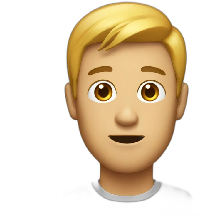 A surprized Looking man who has a big had on emoji