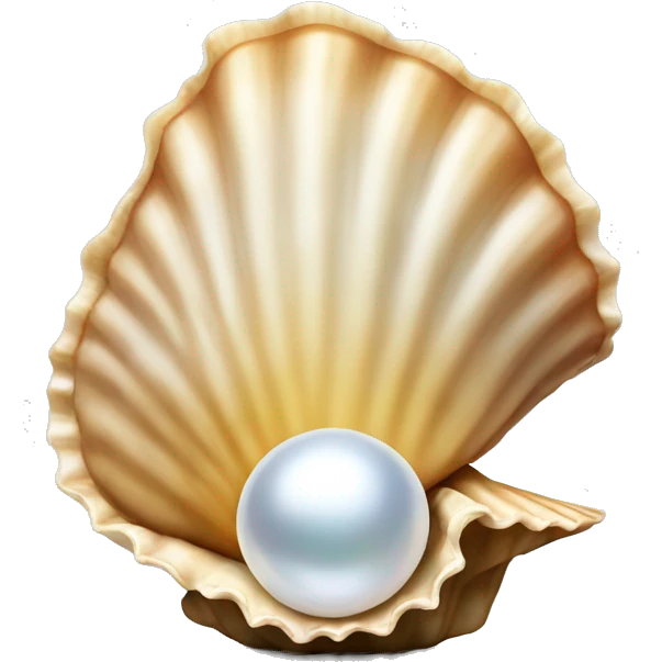 open seashell with pearl emoji