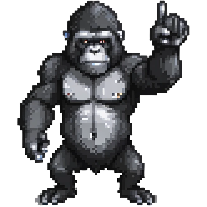 gorilla pointing emoji