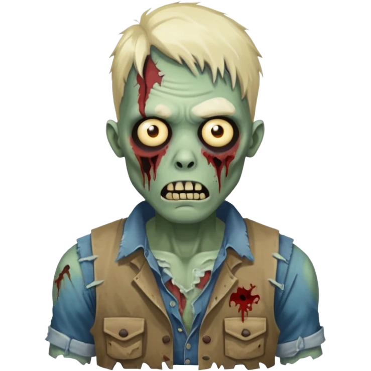 zombie in vest and shirt emoji