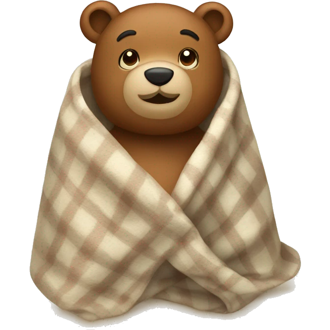 bear cozy in blanket emoji