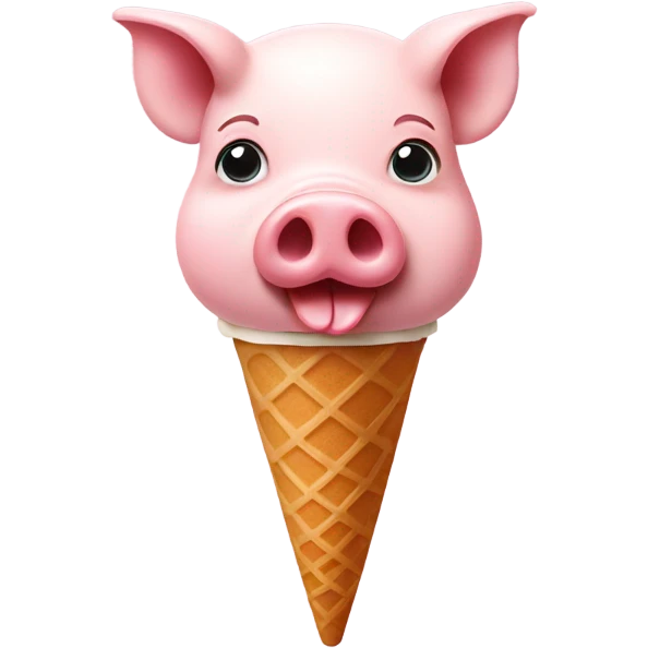 Pig with an ice cream on its head emoji