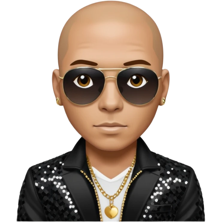 Pitbull, Rapper with black sequin outfit emoji