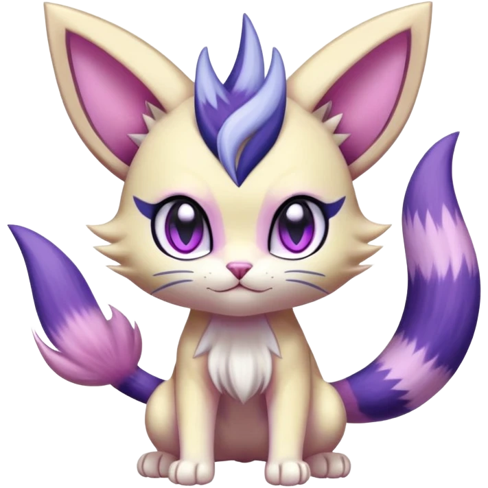 Shiny Exotic Cute Meowth-Espeon-Purrloin-Mew-Meowstic-Hybrid-Creature with pattern-markings emoji
