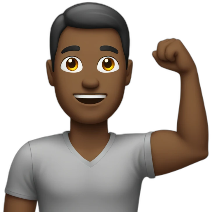 Man raises right arm emoji
