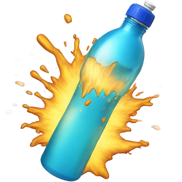 exploding water bottle emoji