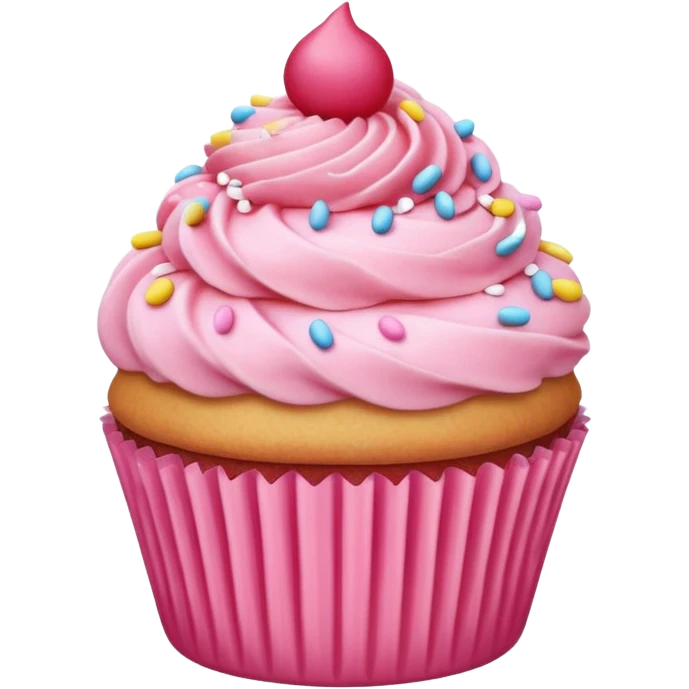 pink cupcake pink icing pink sprinkles emoji