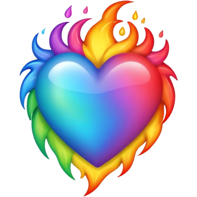 heart with rainbow flames emoji