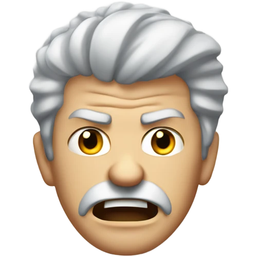 An angry white man with grey hair Shakes his fist  in anger emoji