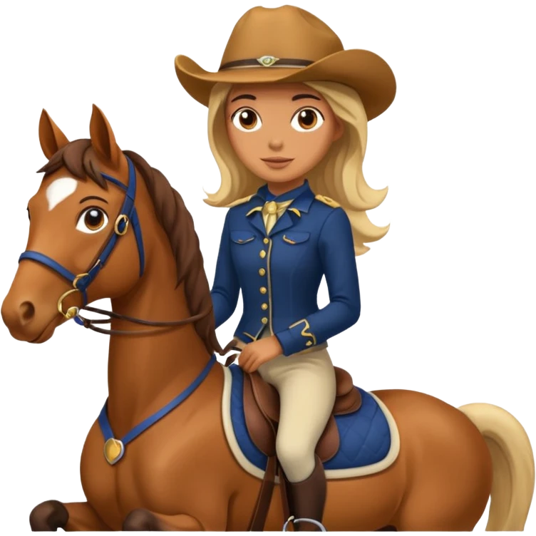 equestrian girl riding a horse emoji