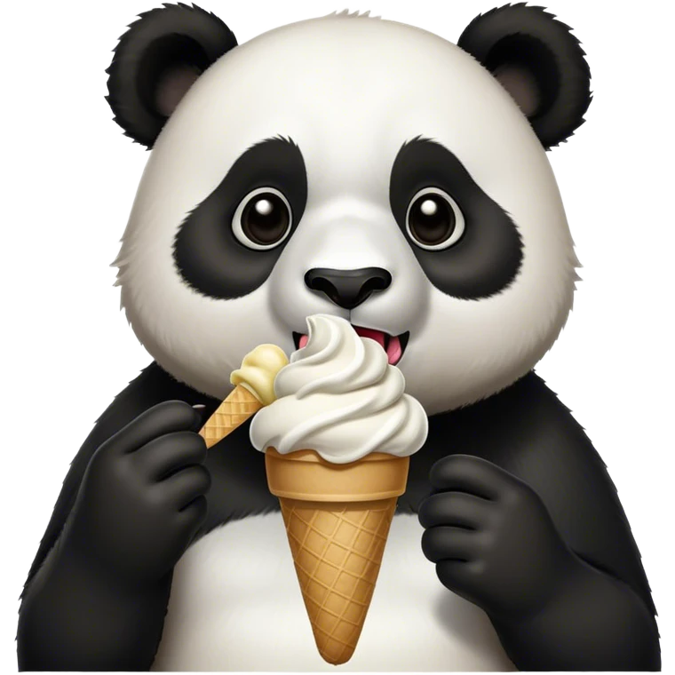Panda eating ice cream hd emoji