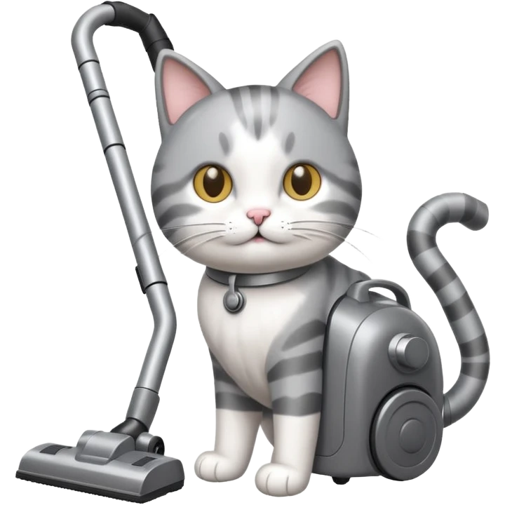 cat pushing vacuum cleaner emoji
