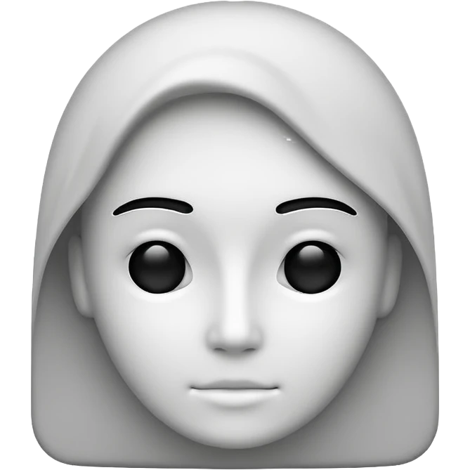 Minimalistic flat vector icon, iOS style, thin black outline on white background. Person silhouette. Black, completely monochrome matte. No eyes, no eyebrows. emoji