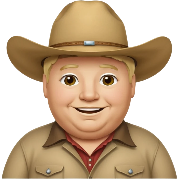Very obese blond man with cowboy hat emoji