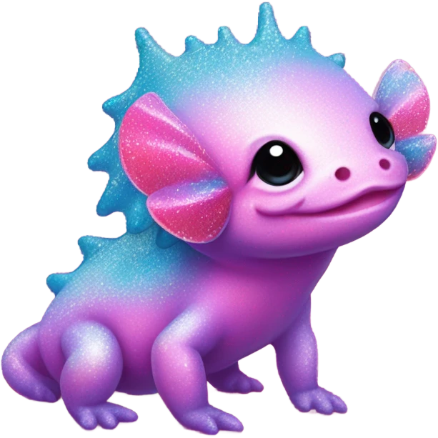 Lisa frank glitter axolotyl super cute emoji