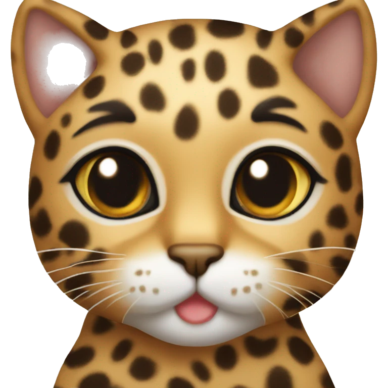 Cute Cat with Leopard print  emoji