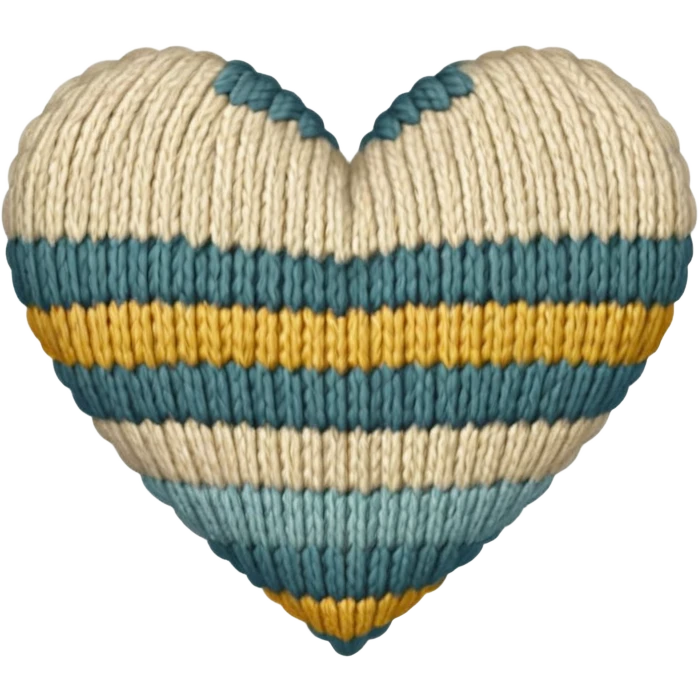 Patterned, Knitted, neutral colored heart  emoji