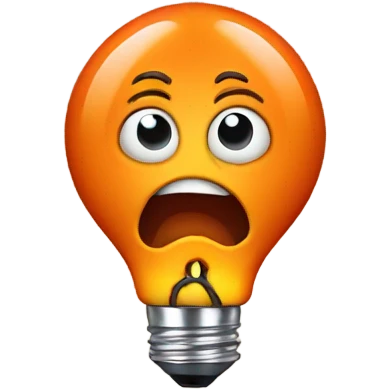 A Orange bulb scared emoji