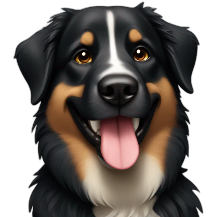 happy-black-Shepard-dog emoji