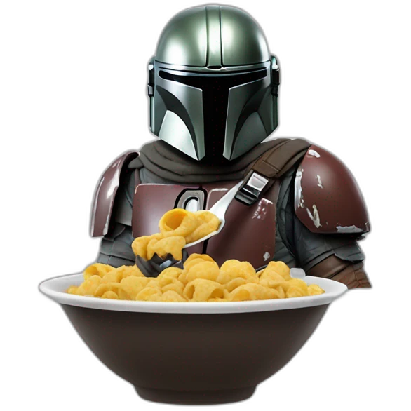 The mandalorian eating emoji
