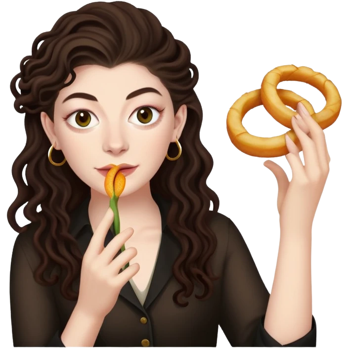 lorde the singer with onion ring  emoji