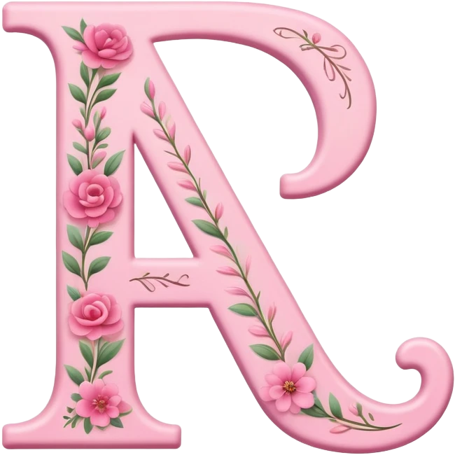Pink romantic alphabet letter emoji